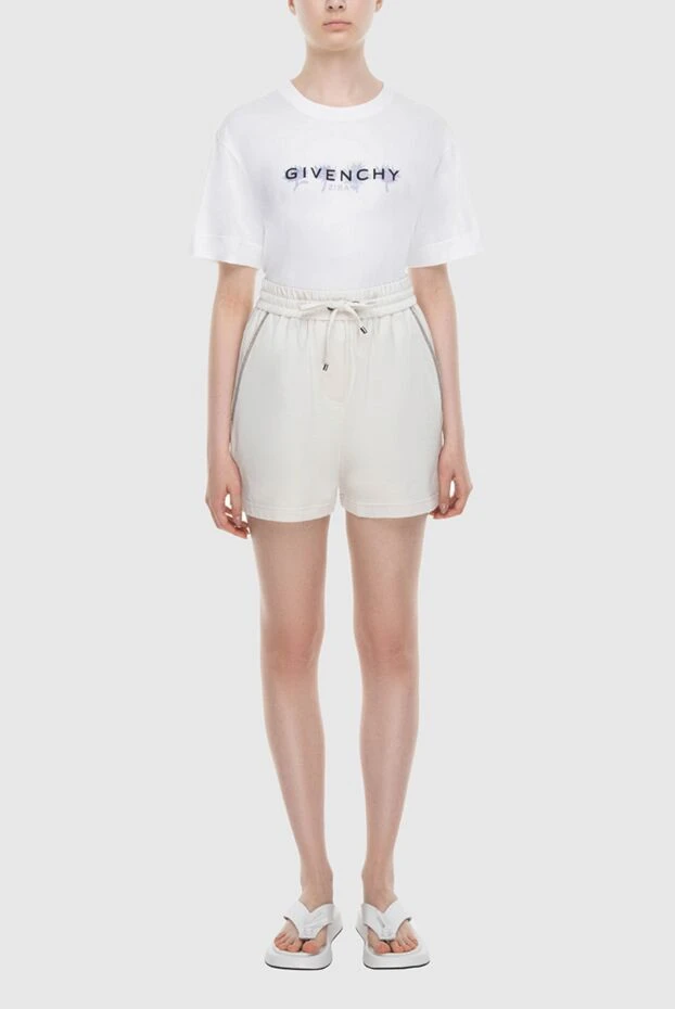 Brunello Cucinelli шорты из хлопка белые женские 168893 - фото 2