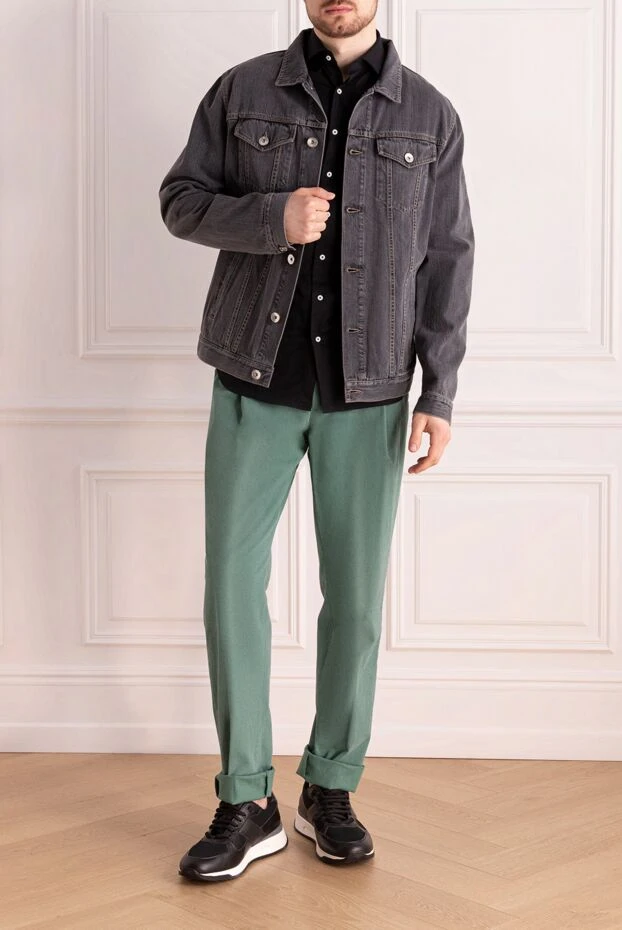 Brunello Cucinelli джинсовая куртка из хлопка серая мужская 168898 - фото 2