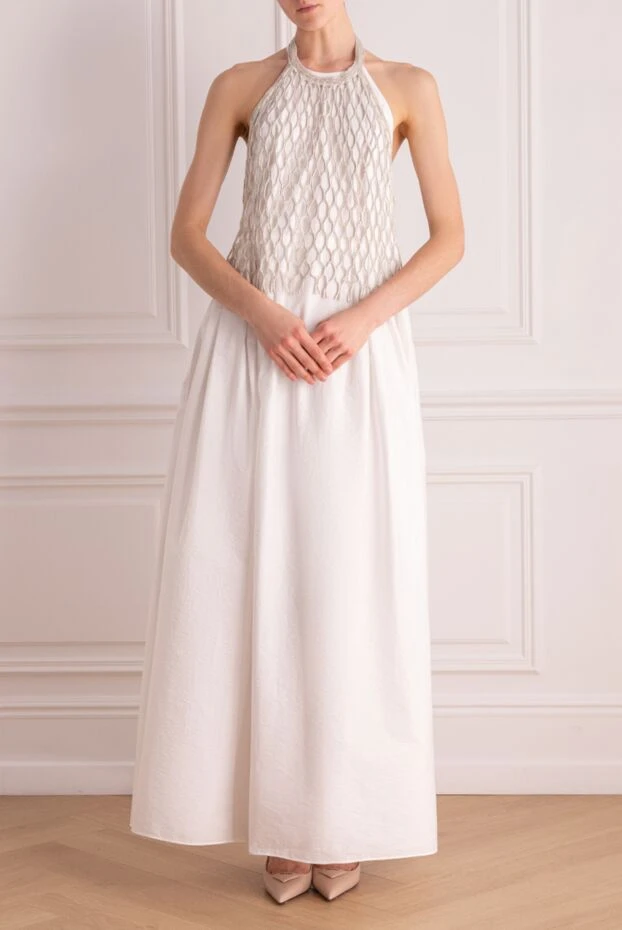 Brunello Cucinelli blue cotton and polyamide dress for women 168908 - photo 2