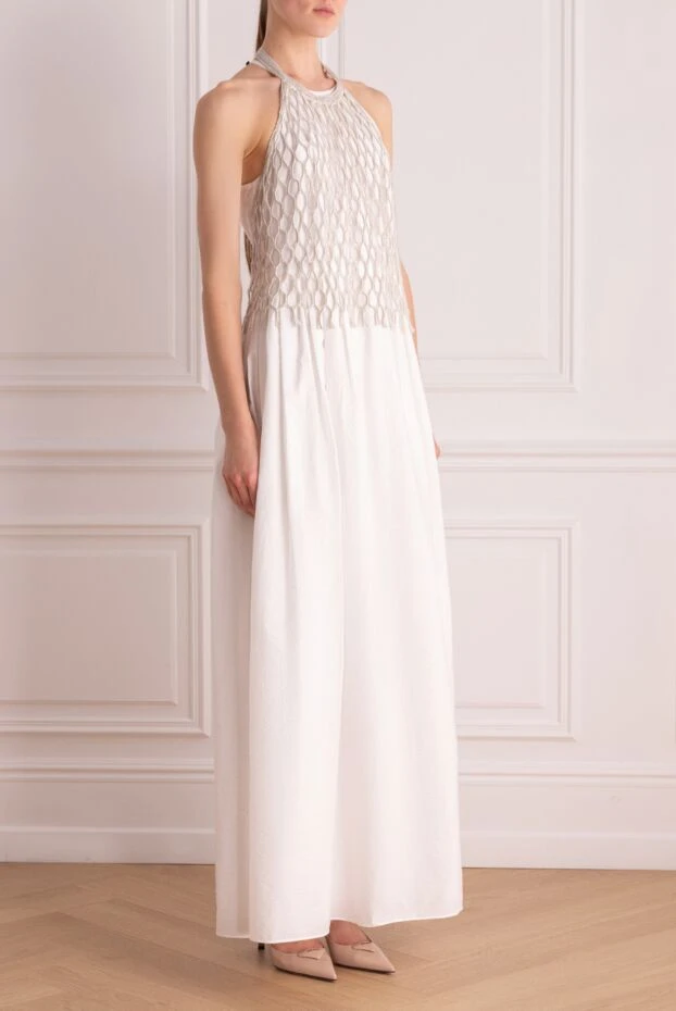 Brunello Cucinelli blue cotton and polyamide dress for women 168908 - photo 3