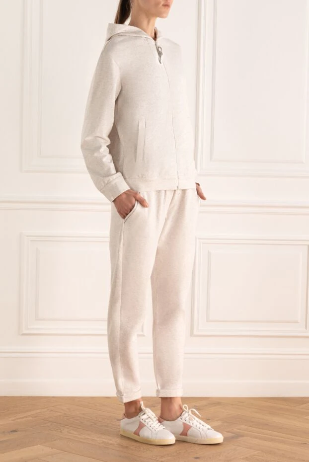 Brunello Cucinelli светло-серый костюм из хлопкового трикотажа с капюшоном
168920 - фото 2