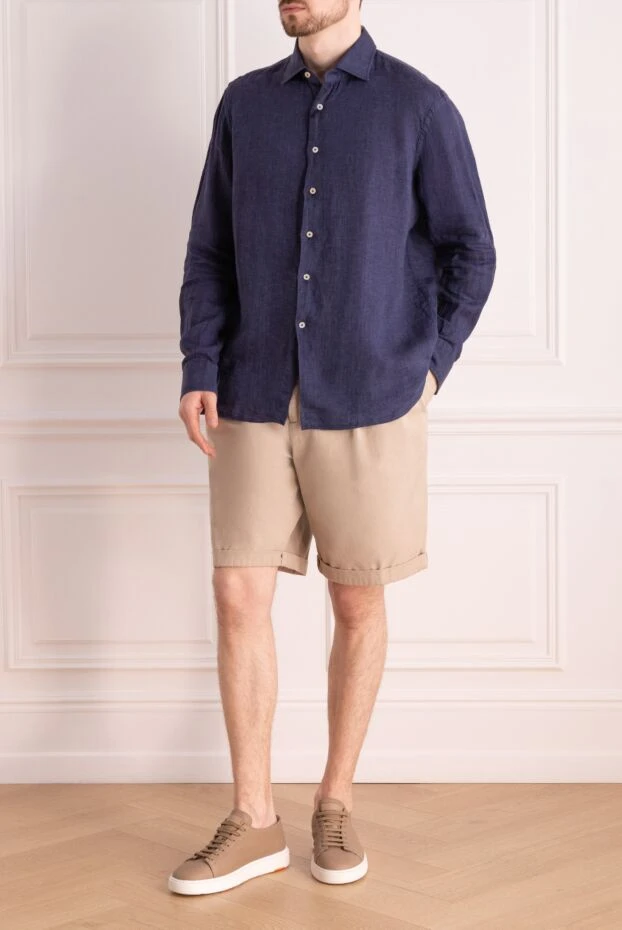 Brunello Cucinelli шорты из хлопка бежевые мужские 168928 - фото 2