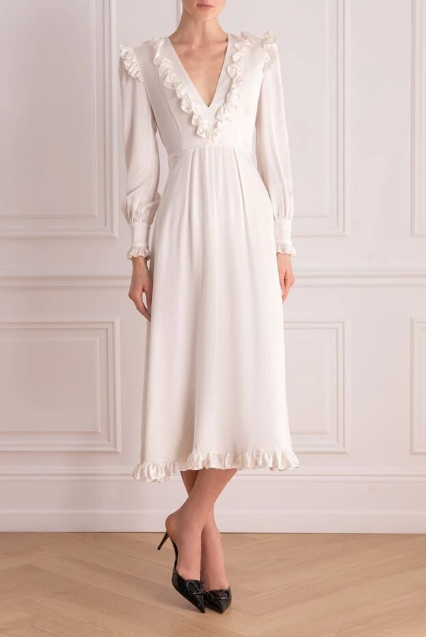 Alessandra Rich woman white silk dress for women купить с ценами и фото 168944 - photo 2