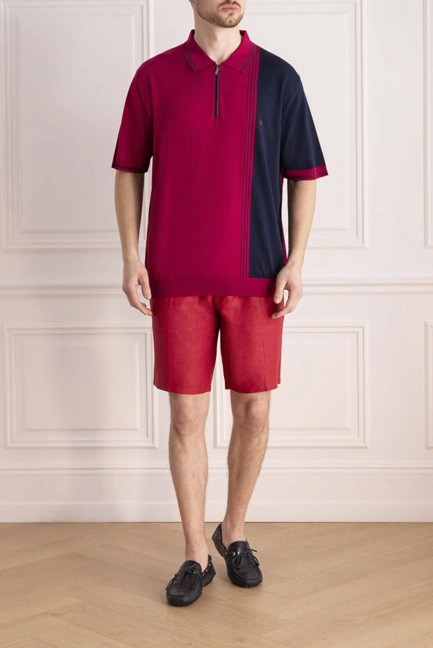 Stefano Ricci ерлерге арналған қызыл зығыр шорт 168969 - фото 2