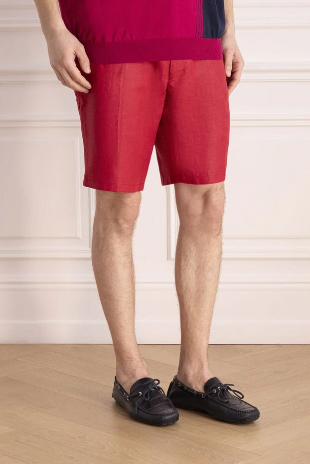 Stefano Ricci ерлерге арналған қызыл зығыр шорт 168969 - фото 3