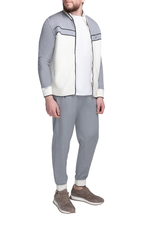 Stefano Ricci костюм спортивный мужской из хлопка, шелка и полиамида серый 168975 - фото 2