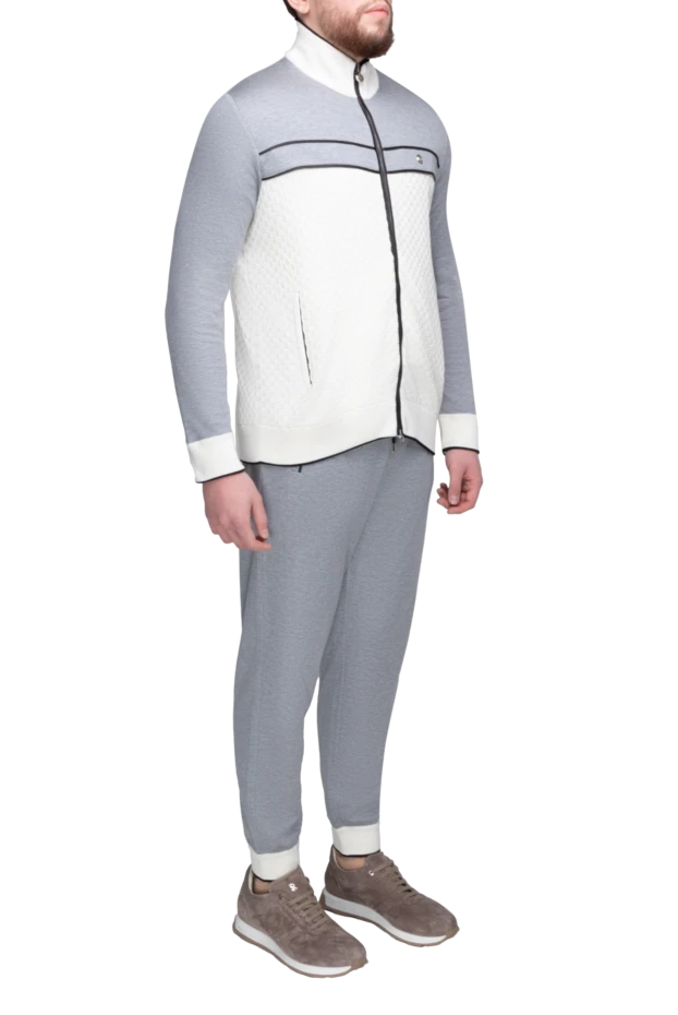 Stefano Ricci костюм спортивный мужской из хлопка, шелка и полиамида серый 168975 - фото 3