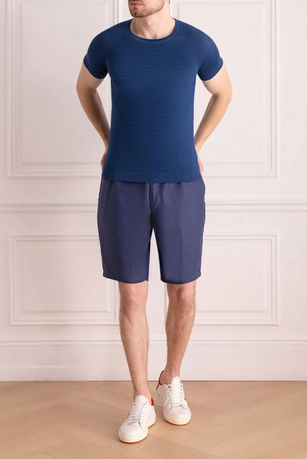 Stefano Ricci blue linen shorts for men 168977 - photo 2