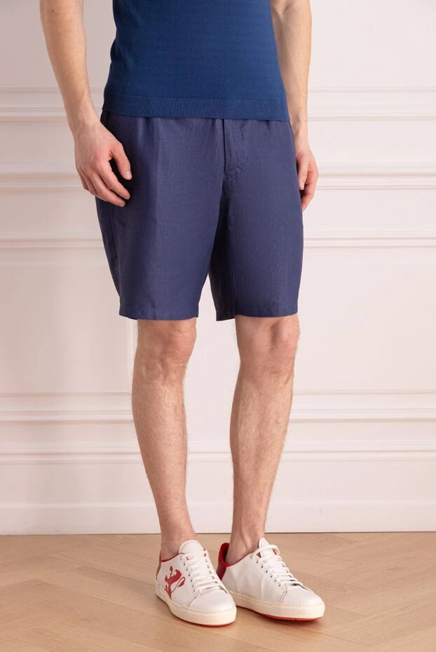 Stefano Ricci blue linen shorts for men 168977 - photo 3