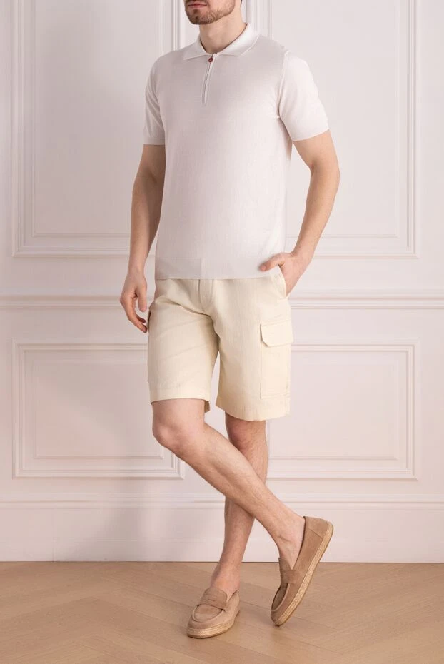 Loro Piana man white cotton and linen shorts for men купить с ценами и фото 169006 - photo 2