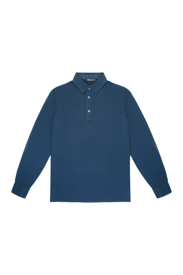 Loro Piana man cotton long sleeve polo blue for men купить с ценами и фото 169007 - photo 1