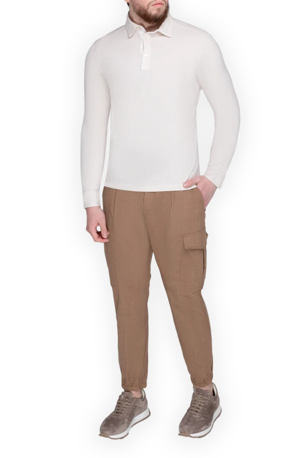 Loro Piana man cotton long sleeve polo white for men купить с ценами и фото 169009 - photo 2