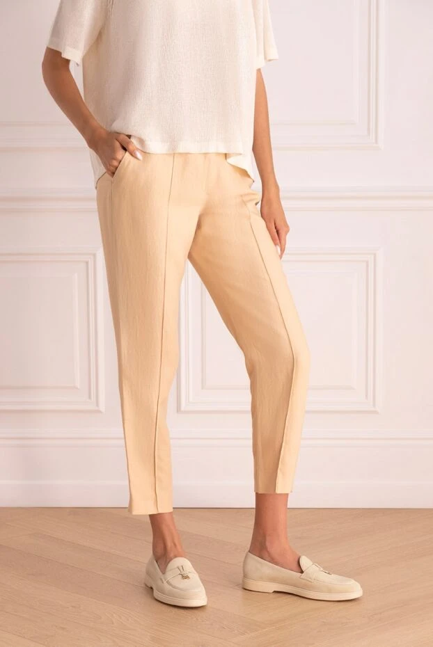 Loro Piana беж зығырдан жасалған әйелдер шалбары 169018 - фото 3