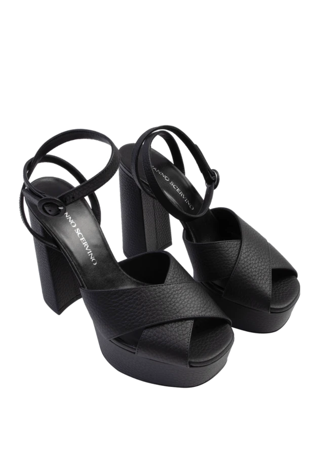 Ermanno Scervino woman black leather sandals for women купить с ценами и фото 169054 - photo 2