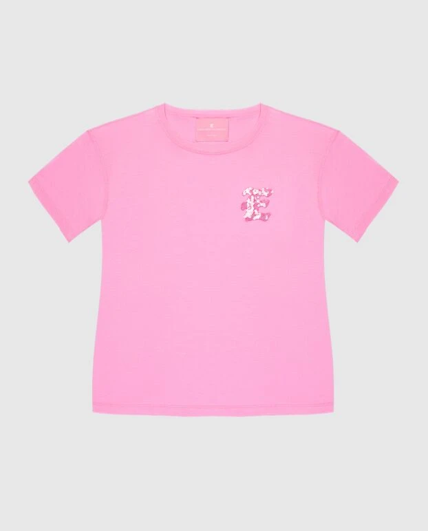 Ermanno Scervino woman pink cotton t-shirt for women купить с ценами и фото 169060 - photo 1