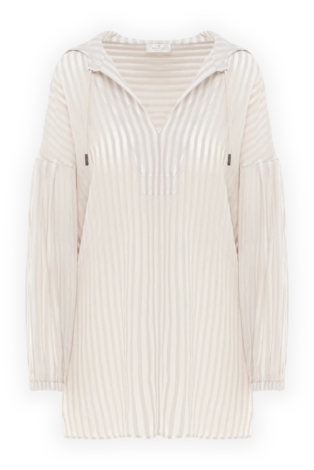 Hoodie made of cotton and silk white for women - photo 1