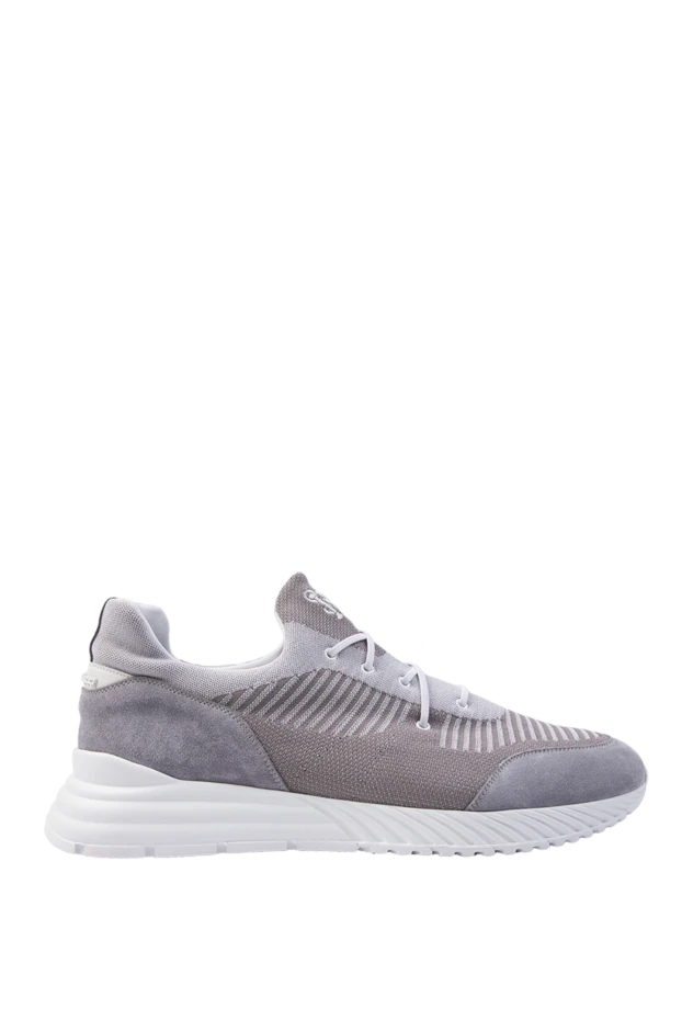 Stefano Ricci полиэстерден және былғарыдан жасалған кроссовкалар, ерлерге арналған сұр түсті 169107 - фото 1