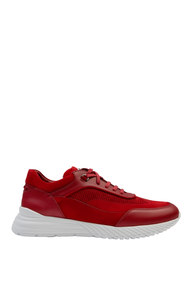 Red nubuck and leather sneakers for men - photo 1