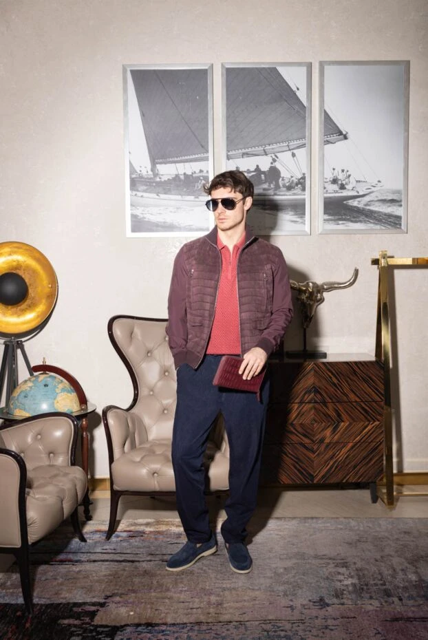 Stefano Ricci ашық табаны бар қою көк түсті жұмсақ нубук лоферлері 169115 - фото 3