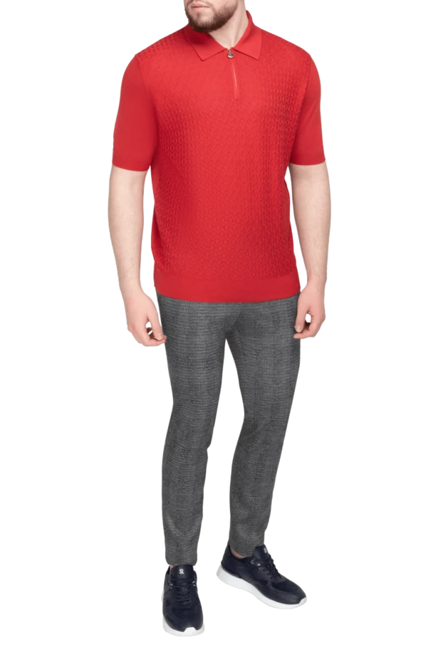 Stefano Ricci поло из шелка красное мужское 169124 - фото 2