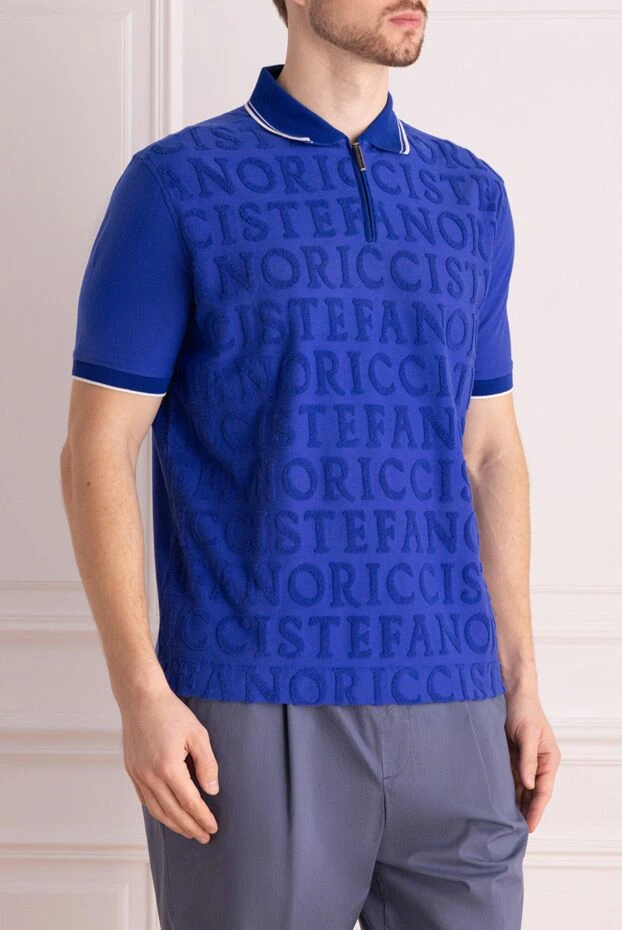 Stefano Ricci ерлерге арналған көк мақта және полиамидті поло 169126 - фото 3