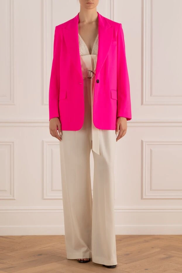 MSGM woman women's pink wool and elastane jacket купить с ценами и фото 169135 - photo 2