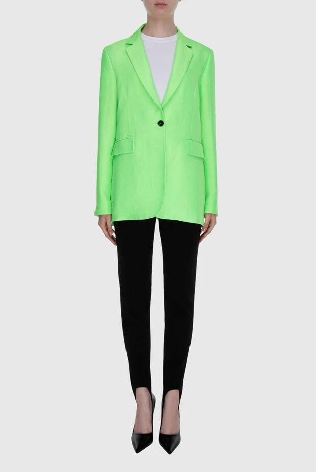 MSGM woman women's green viscose jacket купить с ценами и фото 169136 - photo 2