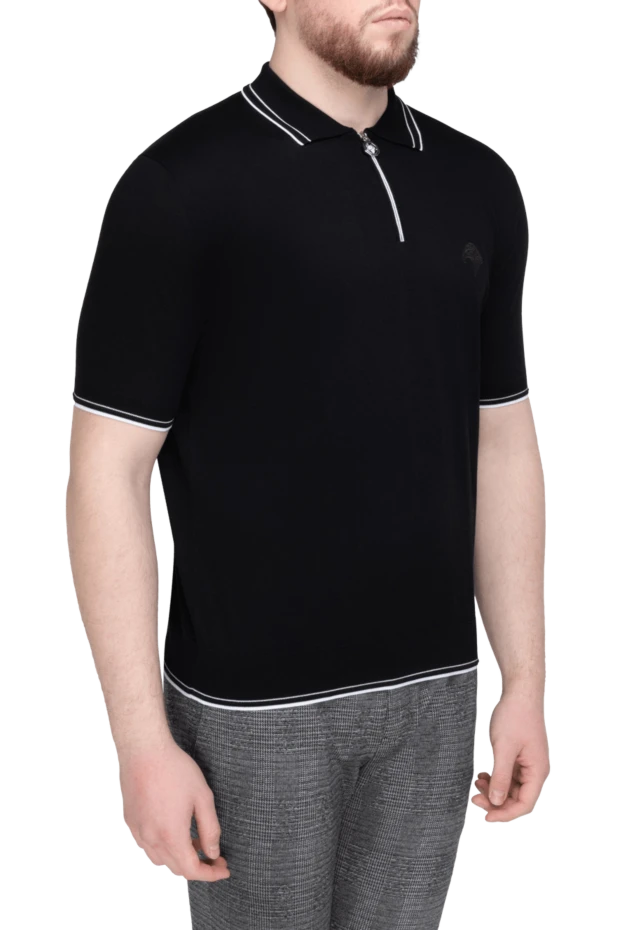 Stefano Ricci поло из хлопка черное мужское 169149 - фото 3