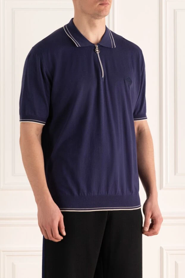 Stefano Ricci поло из хлопка синее мужское 169150 - фото 3