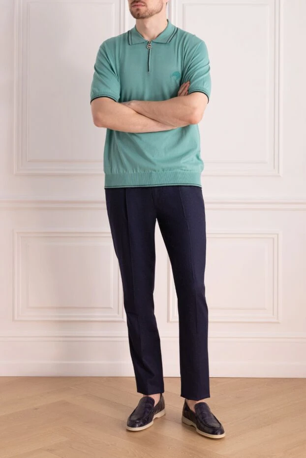 Stefano Ricci поло из хлопка зеленое мужское 169153 - фото 2