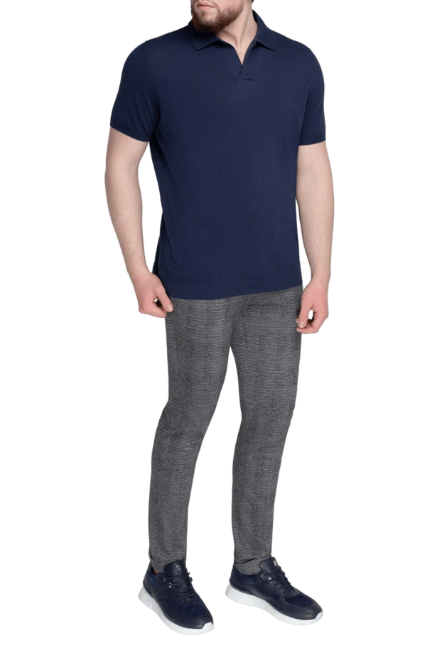 Loro Piana man cotton polo blue for men купить с ценами и фото 169186 - photo 2