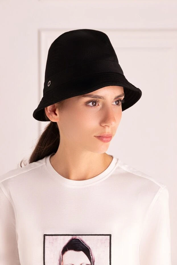 Loro Piana woman black cashmere panama hat for women купить с ценами и фото 169216 - photo 2