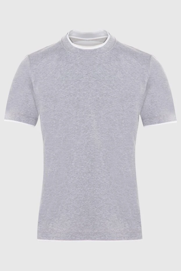 Gray cotton T-shirt for men - photo 1