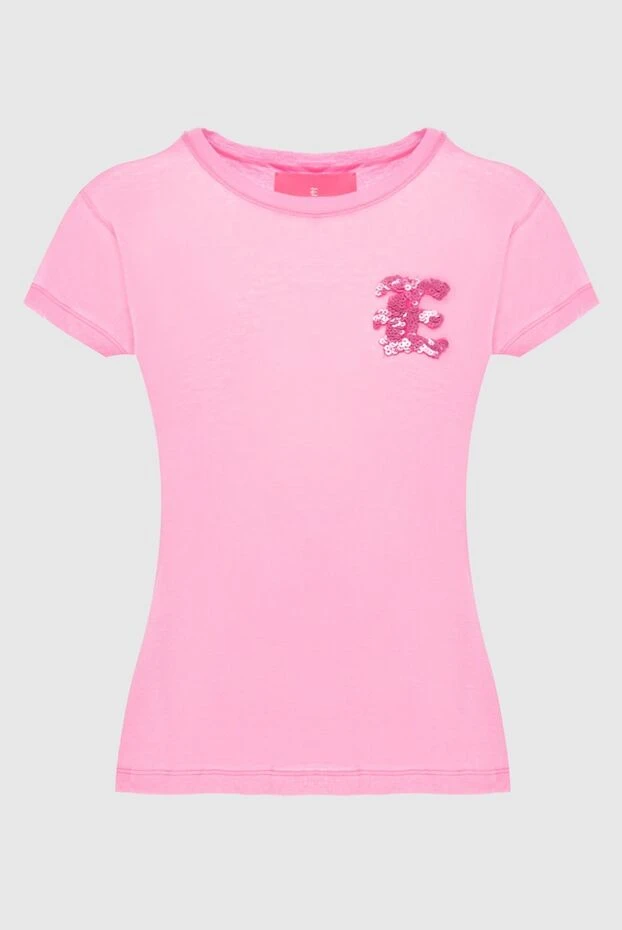 Ermanno Scervino woman pink cotton t-shirt for women купить с ценами и фото 169241 - photo 1