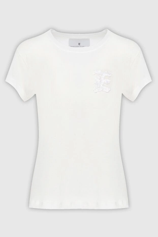 Ermanno Scervino woman white cotton t-shirt for women купить с ценами и фото 169243 - photo 1