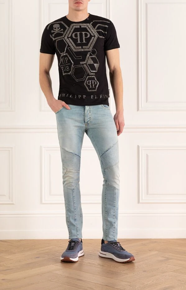 Balmain man blue cotton jeans for men купить с ценами и фото 169247 - photo 2