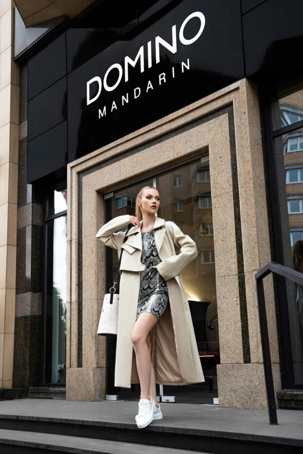 Giuseppe Di Morabito шынжырдағы жылан өрнекті беж әйелдер көйлегі 169263 - фото 2