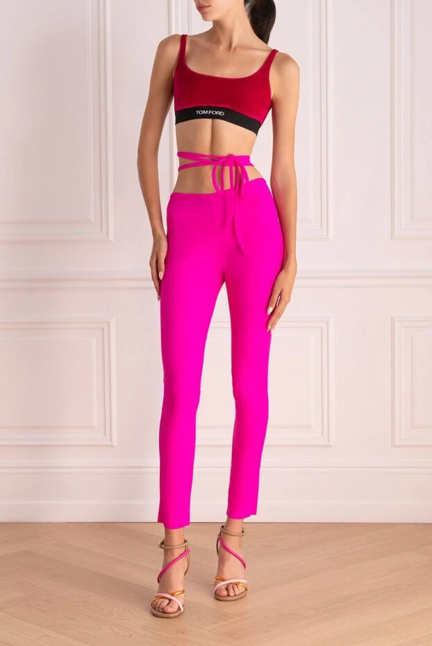 Giuseppe Di Morabito woman pink polyamide and elastane trousers for women купить с ценами и фото 169267 - photo 2