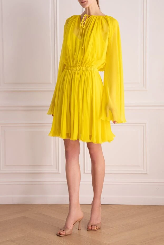 Dolce & Gabbana woman yellow silk dress for women купить с ценами и фото 169321 - photo 2