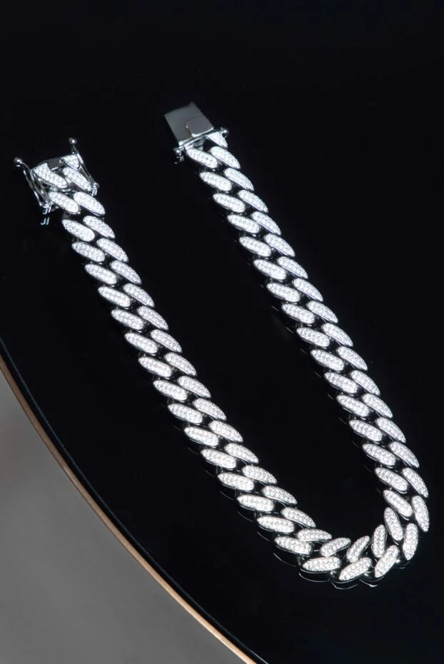 Fallon колье-цепь серое женское с кристаллами 169331 - фото 3