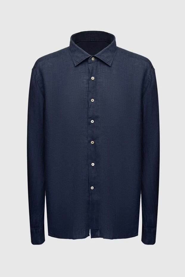 Alessandro Gherardi man men's blue linen shirt купить с ценами и фото 169362 - photo 1