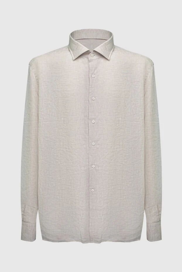 Alessandro Gherardi man men's beige linen shirt купить с ценами и фото 169370 - photo 1