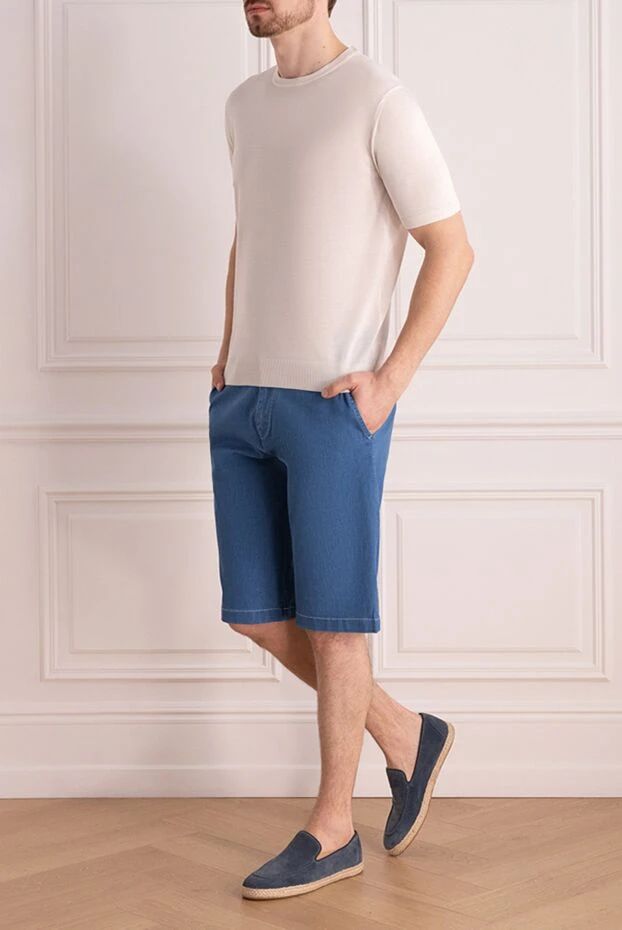 Scissor Scriptor man blue cotton and polyamide shorts for men купить с ценами и фото 169377 - photo 2