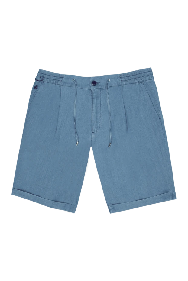 Scissor Scriptor man cotton and linen shorts blue for men купить с ценами и фото 169385 - photo 1