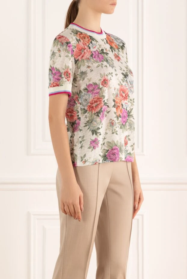 Zimmermann женская футболка с цветочным принтом в винтажном стиле из льна

 169398 - фото 3