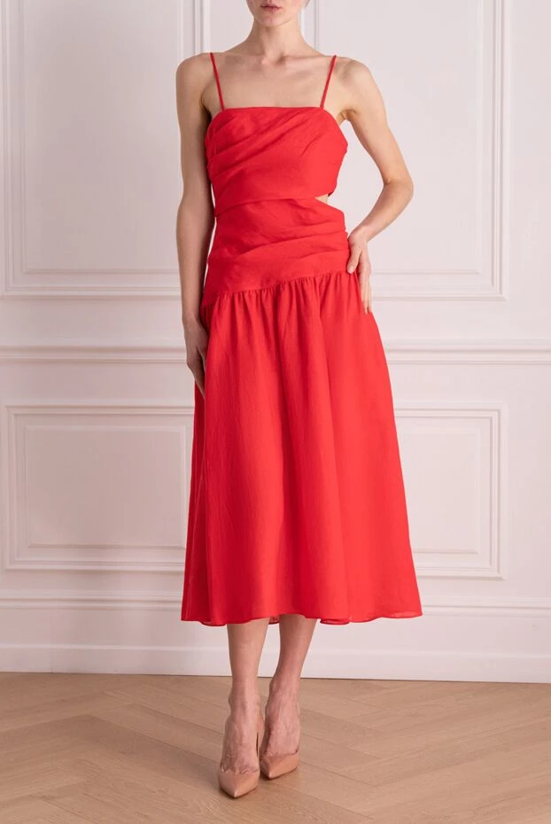 Zimmermann red linen dress for women 169409 - photo 2