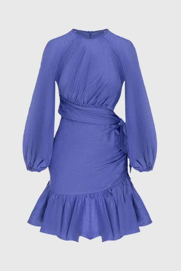 Платье из льна фиолетовое женское - фото 1