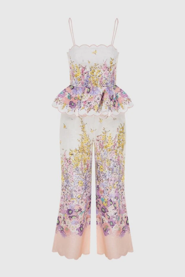 Women's Floral Linen Straight Leg Trousers Set - photo 1