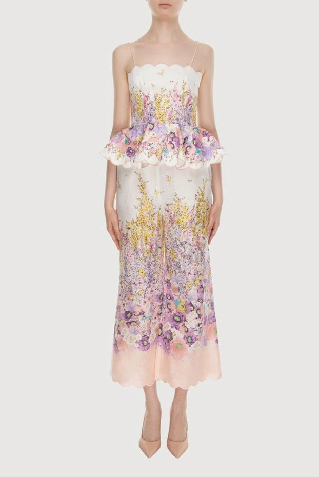 Women's Floral Linen Straight Leg Trousers Set - photo 2