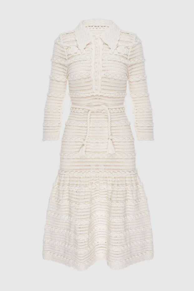 Zimmermann белое вязаное платье миди с кисточками из хлопка
169446 - фото 1